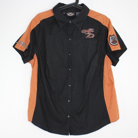 Harley Davidson Womens 1 105th Anniversary Embroidered Button Up Shirt A1582 - Picture 2 of 7